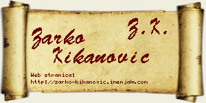 Žarko Kikanović vizit kartica
